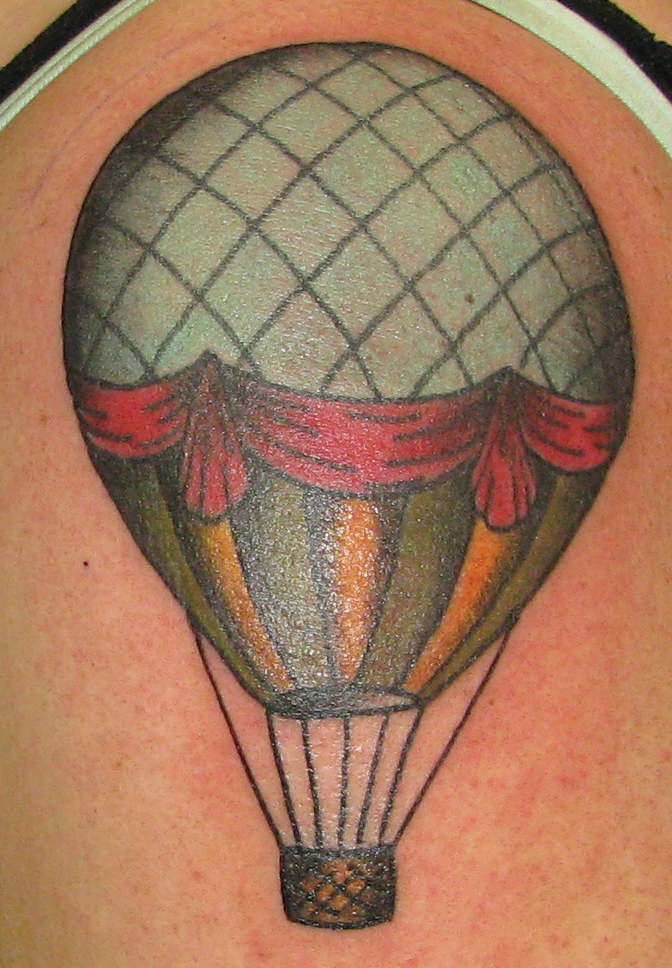 Hot Air Balloon Tattoo. hot air balloon,