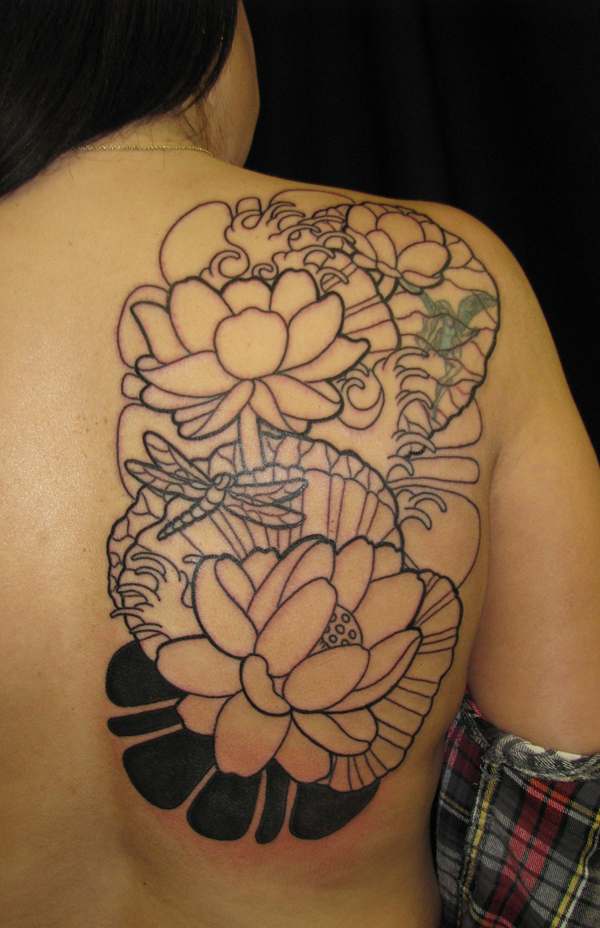 Inspired Tattoos with tags flowers japanese lotus tattoo water 