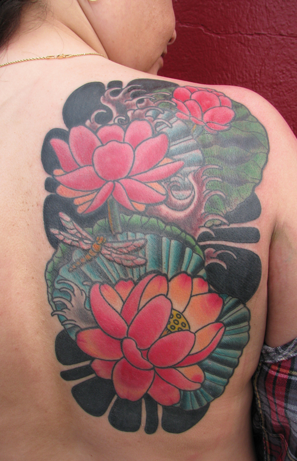  Japanese Inspired Tattoos with tags coverup dragonfly flower 