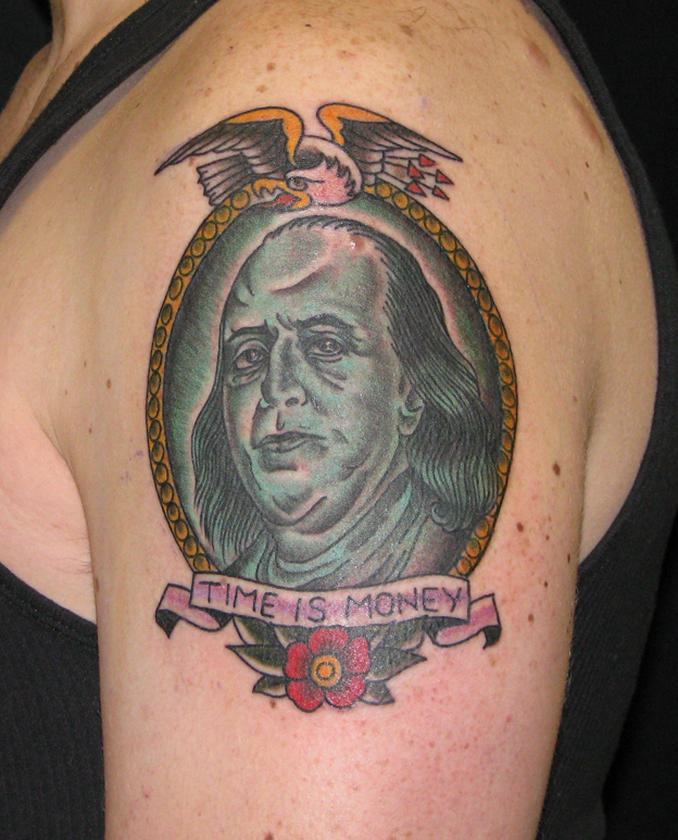 Tattoos with tags american arm ben franklin eagle flower old school