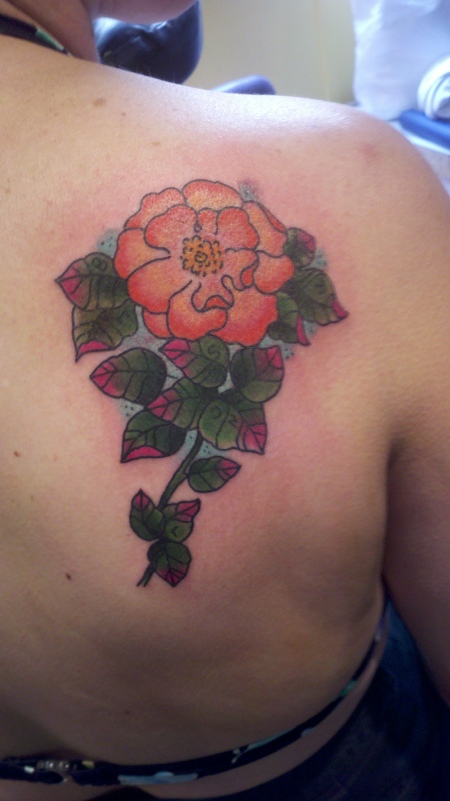 rose shoulder tattoo