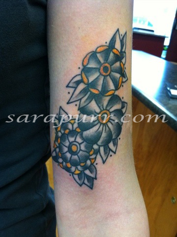 flash flower tattoos
