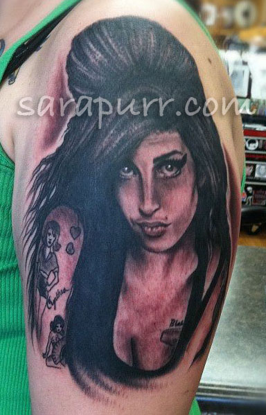 Posted in black and grey tattoos Lady Tattoos Memorial Tribute tattoos 