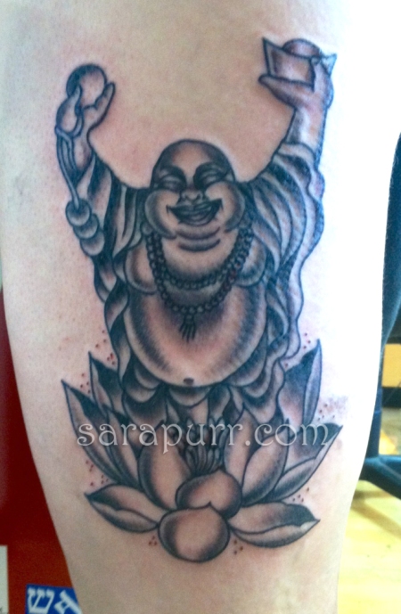 Posted in black and grey tattoos Buddhist Tattoos flower tattoos 